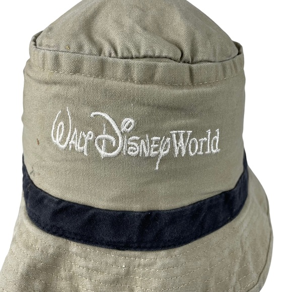 Vintage Disney Parks Mickey Mouse Embroidered Bucket Sun Hat Cap Spell Out OSFA - Picture 10 of 14